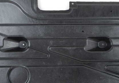 Protector inferior bajo motor izquierdo OEM 51757213671 para BMW F25, F26. Original BMW.