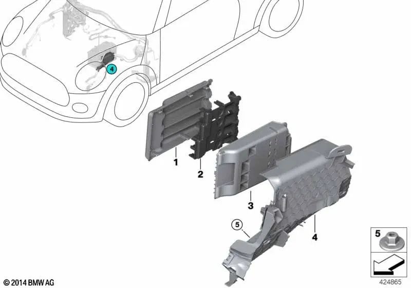 B+ Distribuidor para BMW F45, F46, F48, F49, F39, MINI F54, F55, F56, F57, F60 (OEM 61149321022). BMW original