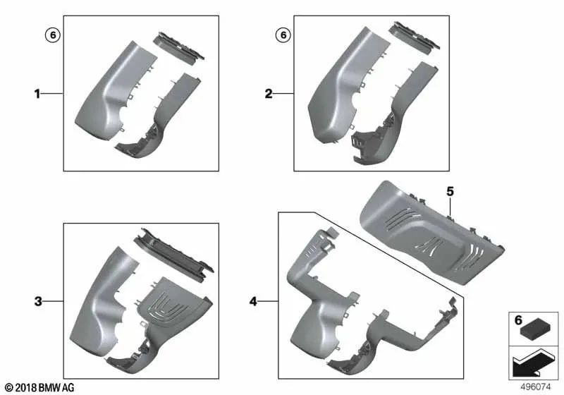 Mirror Bracket Cover Set for BMW X4 F98N, G02 X6 F96, G06 (OEM 51169108971). Original BMW