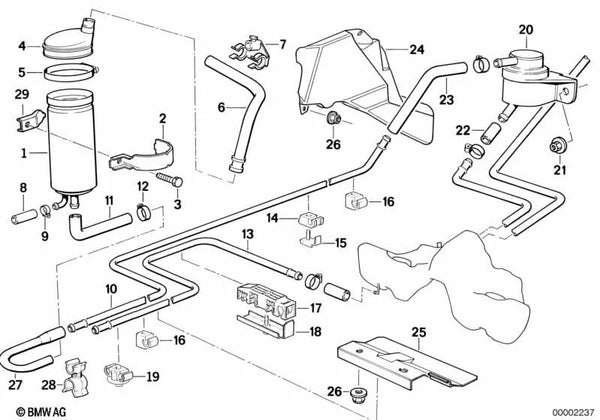 Tubería para BMW E31 (OEM 16131181029). Original BMW.