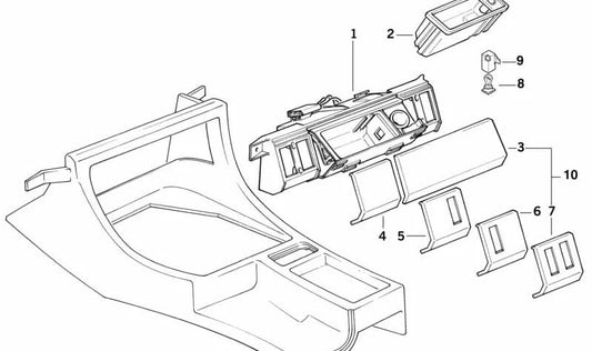 Cenicero delantero OEM 51168116859 para BMW E32. Original BMW.