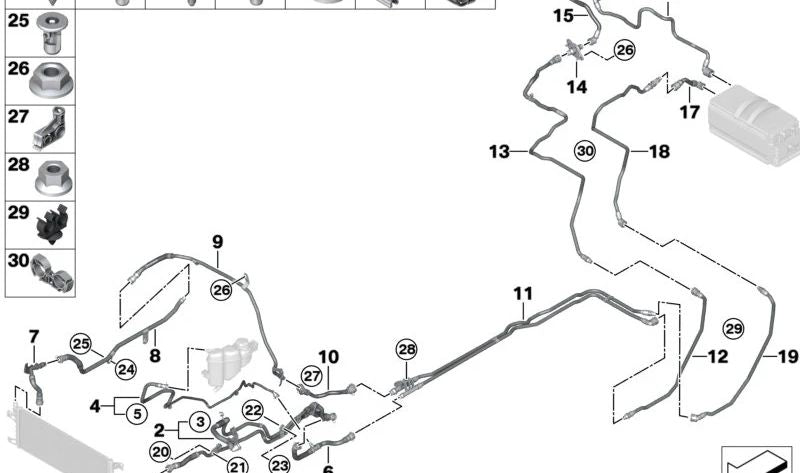 Perno remachado OEM 07146846903 para BMW G42, G87, G20, G21, G28, G80, G81, G22, G23, G26, G82, G83, G30, G31, G38, G60, G61, G68, G32, G11, G12, G70, G14, G15, G16, G08, F97, G45, F98. Original BMW.