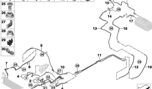 Perno remachado OEM 07146846903 para BMW G42, G87, G20, G21, G28, G80, G81, G22, G23, G26, G82, G83, G30, G31, G38, G60, G61, G68, G32, G11, G12, G70, G14, G15, G16, G08, F97, G45, F98. Original BMW.