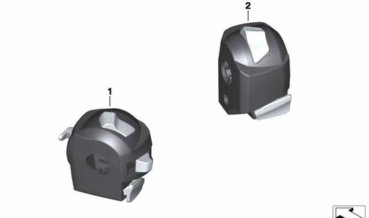 Interruptor multifunción izquierdo OEM 61318569835 para BMW Motorrad F650GS, F700GS, F800GS, F800R, F800GT, R1200GS, R1200R, R1200RT, K1300S, K1300R, K1600GT, K1600GTL. Original BMW Motorrad.