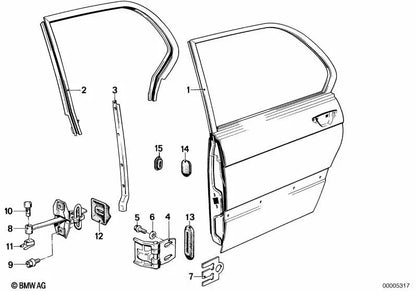 Limitador de puerta para BMW Serie 5 E12, E28 (OEM 41521879484). Original BMW
