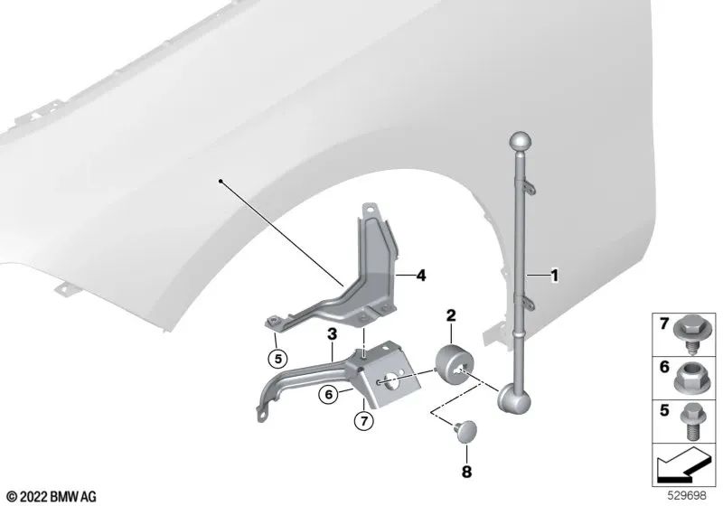 Parafuso hexagonal com BMW Tab 3 G20, G20N, G21, 5 G30N Series, G30N, G31, G31N, 6 G32 Series, 7 G11, G11N Series, G12, G12N, G70, Série 8 G14, G15, G16, X3 G01, X4 G02, X5 G05, X7 G07 (OEM 07119905812). BMW original.