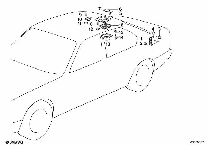 Rejilla del altavoz trasera derecha para BMW E34, E32 (OEM 65131378776). Original BMW