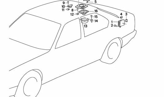 Nut with pier OEM 64111364464 for BMW E34, E23, E32. Original BMW piece.