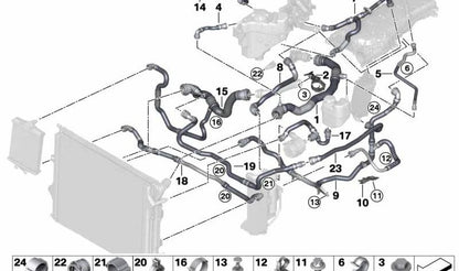 Mangueira do radiador de líquido de arrefecimento para BMW F23, F33, F36 (OEM 17128678415). BMW original