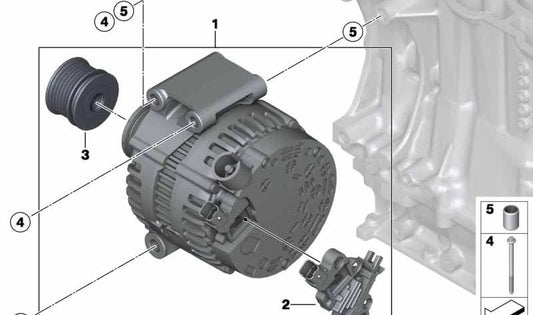 Generador OEM 12317575650 para MINI R56, R56 LCI, Clubman R55, Cabrio R57... y más. Original MINI.