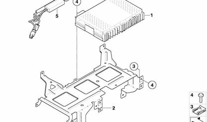Soporte DAB-Tuner para BMW Serie 1 E81, E82, E87, E88, Serie 3 E90, E91, E92, E93, X1 E84 (OEM 65159133803). Original BMW