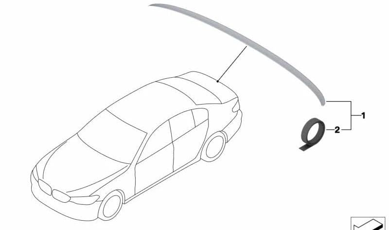 OEM -Klebeband 51628086435 für BMW F90 M5 CS. Kompatibel mit Modellen zwischen 03/2021 und 02/2022. Original BMW.