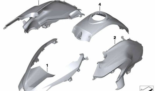 Pieza lateral del carenado izquierdo OEM 46638560461 para motos BMW R1200GS, R1250GS. Original BMW Motorrad.
