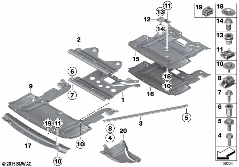 Fixierung für mehrere BMW -Modelle/Serie 5 F07 -Serie, F10, F11, Serie 6 F06, F13, F13, Serie 7 F01, F02 (OEM 51757980139). Original BMW