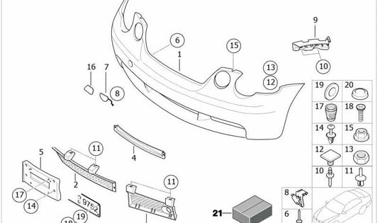 Front Grunderterer Posterbeschichtung für die BMW 3 E46 -Serie (OEM 51117894750). Original BMW