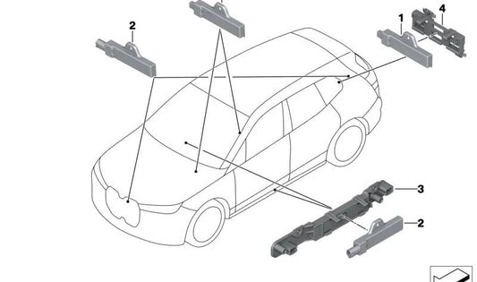 Soporte Base Antena Comfort Access OEM 65205A0B809 para BMW G20, G21, G22, G23, G26, G42, G80, G81, G82, G83. Original BMW.