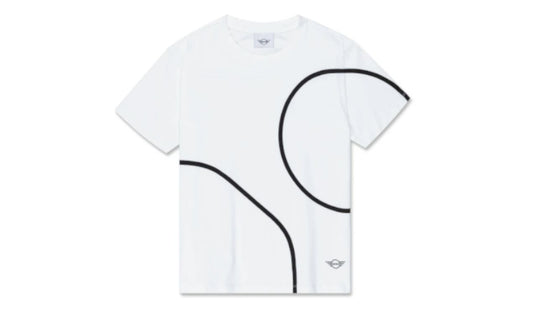 Camiseta blanca y negra Outline Print talla L para mujer OEM 80145B31FE9. Válido para BMW y MINI.