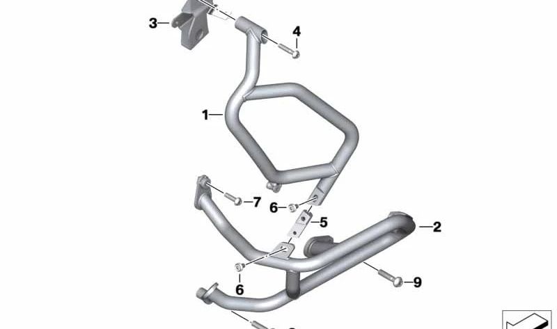 Arco protector depósito izquierdo OEM 46638563805 para BMW R 1250 GS Adventure (K51). Original BMW Motorrad.