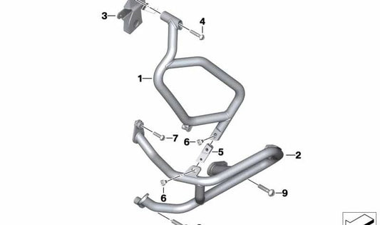 Arco protector depósito izquierdo OEM 46638563805 para BMW R 1250 GS Adventure (K51). Original BMW Motorrad.