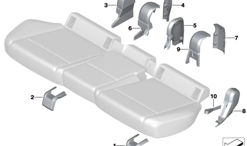 Tampa do assento BMW 2 U06 Series, X1 U11, U12, X2 U10, Mini U25 (OEM 52209874881). BMW original