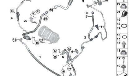 Tubería de presión aire acondicionado OEM 64539806518 para MINI Countryman R60, Paceman R61. Original MINI.