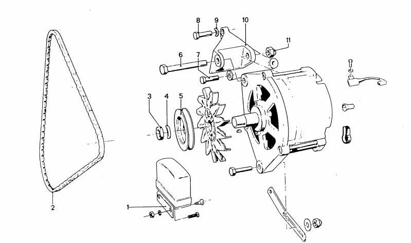 Correa trapezoidal OEM 11231711090 para BMW E30, E12, E28, E34, E24, E23, E32. Original BMW.