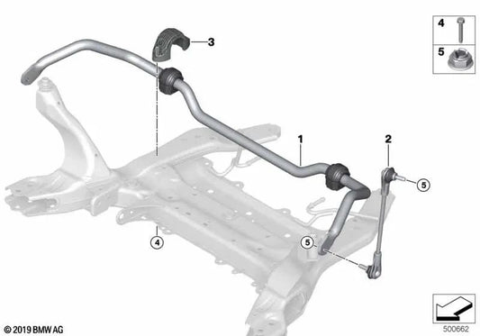 Suporte ao estabilizador para BMW U06, U11, U12 (OEM 31306891255). BMW original