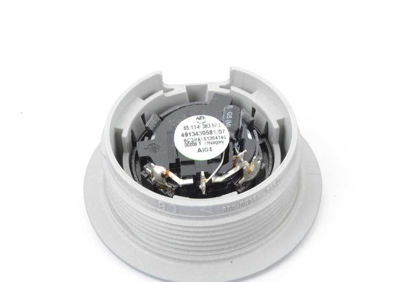 Altavoz agudo estéreo OEM 65138383973 para BMW E46 (todos los modelos y carrocerías compatibles). Color gris titanio. Original BMW.
