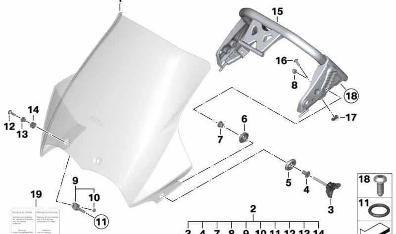 Arruela dentada direita OEM 46637673916 para motocicletas BMW R1200GS (K25). Originais BMW Motorrad.