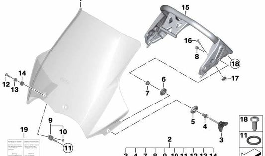 Paramento derecho OEM 46637673914 para motos BMW R 1200 GS (K25). Original BMW Motorrad.