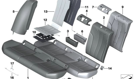 Left Side Fabric Panel OEM 52207456221 for BMW G30 (5 Series). Original BMW.