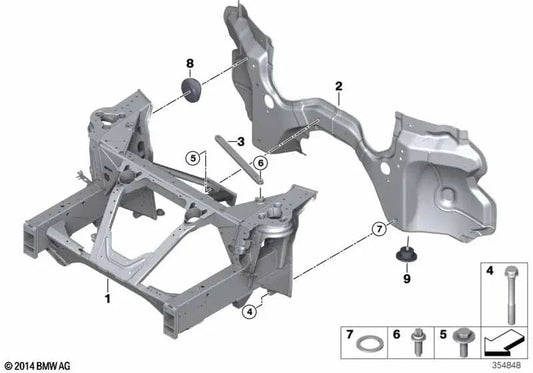 Frame wall bracket for BMW I12, I12N, I15 (OEM 41007371982). Original BMW