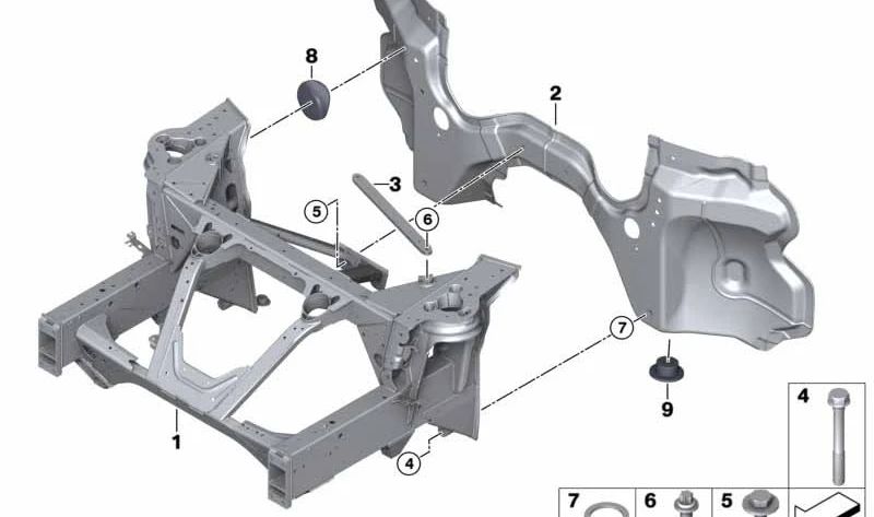 Modulo dell'assale anteriore per BMW I12, I15 (OEM 39108836246). BMW originale