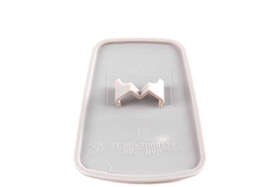 Cap di Embelloe della maniglia interna OEM 51167010926 per BMW E46 {316CI, 318CI}. Colore grigio chiaro. BMW originale.