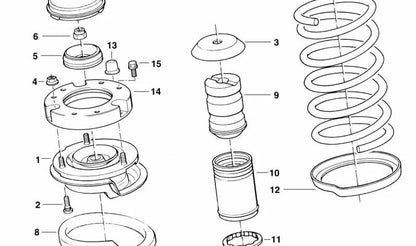 Federlager OEM 31331133659 für BMW 7 E32 (730i, 735i) Alle kompatiblen Modelle. Original BMW.