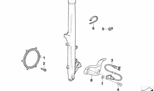 Adaptador de sensor de freno delantero OEM 34527716575 para motos BMW G 650 GS (2008-2012). Original BMW Motorrad.