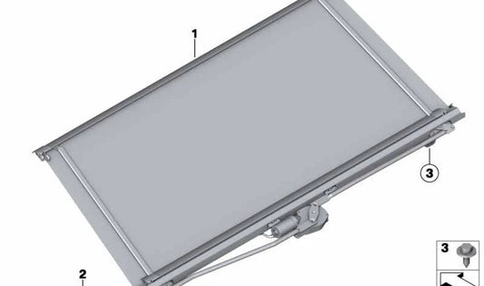 Estor parasol trasero OEM 51469129056 para BMW Serie 7 F01, F01N, F02, F02N, F04. Original BMW.