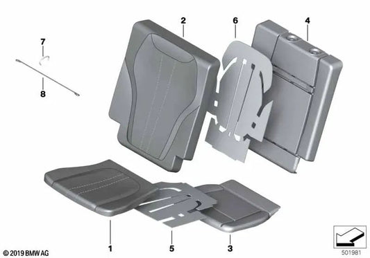 Sitzabdeckungskomfort im linken Leder für BMW G07, G07N (OEM 52308494065). Original BMW.