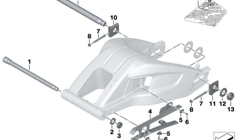 Segnale indicatore campanatura pneumatico/catena OEM 71248552590 per moto BMW S 1000 RR (K46) 2014-2018. BMW Motorrad originale.