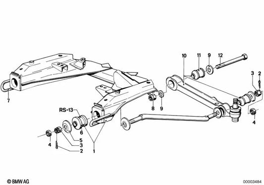 Castellada -Nuss für BMW 5 E12 -Serie (OEM 07119923457). Original BMW.