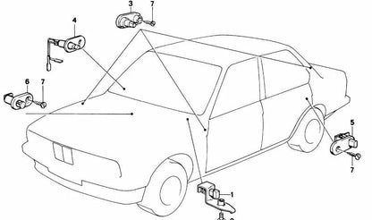 Rear door contact switch OEM 61311367809 for BMW 7 Series (E23). Original BMW.