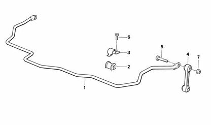 Soporte estabilizador trasero OEM 33551136426 para BMW E31. Compatible exclusivamente con serie 8 (E31). Pieza original BMW.
