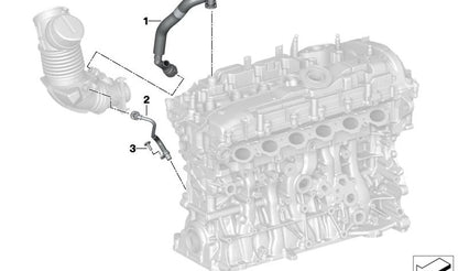 Tubo de ventilación OEM 11158699312 para BMW G20, G21, G01, G01N, G02, G02N, G29, G22, G22N, G23, G23N, G26, G26N, G42. Original BMW.