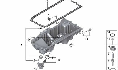 Cárter de aceite para BMW E70, E71 (OEM 11137560308). Original BMW
