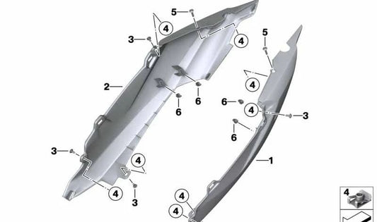 Revestimiento compartimento casco derecho OEM 46638546100 para BMW Motorrad C evolution K17 (04/2013-07/2020). Original BMW Motorrad.