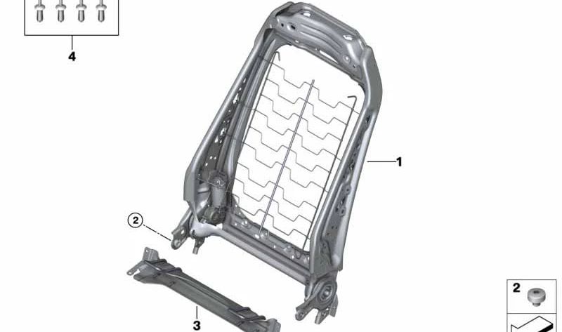 Rechtsunterstützungsrahmen für BMW 2 F45 -Serie, F46, X1 F48, F49, X2 F39 (OEM 52107352696). Original BMW