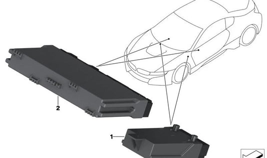 OEM seat module 61359459682 for BMW F20, F21, F52, F22, F23, F45, F46, F87, F30, F31, F34, F35, F80, F32, F33, F36, F82, F83, F48, F49, F39, F39, F15, F15, F F86, I15 und für Mini F55, F56, F57, F54, F60. Original BMW und Mini.