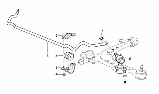 Stabilisateur avant pour BMW E34 (OEM 31351140233). BMW d'origine