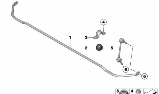 Estabilizador trasero OEM 33559808013 para MINI Countryman R60, Paceman R61. Original MINI.