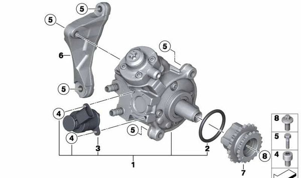 Soporte de alta presión OEM 13518599773 para BMW F20, F21, F22, E90, E91, E92, E93, F30, F31, F34, F32, F33, F36, F07, F10, F11, F06, F12, F13, F01, F02, E84, F25, F26, E70, F15, E71, F16 y MINI R55, R56, R57, R58, R59, R60, R61. Original BMW y MINI